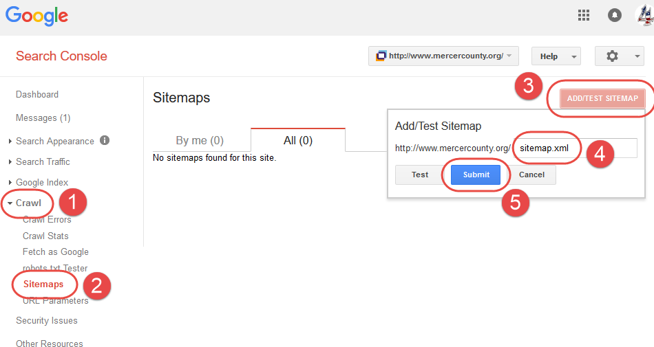 Google Search Console - Sitemap