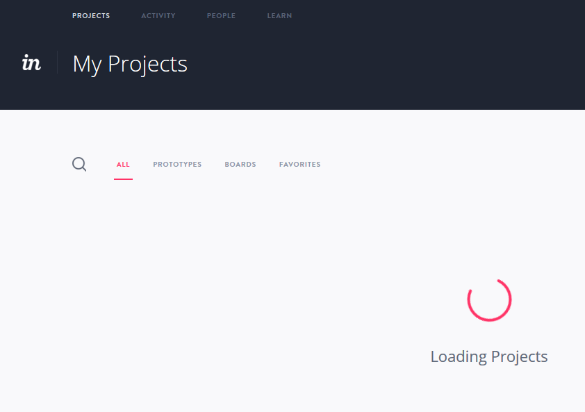 InVision infinite loading screen