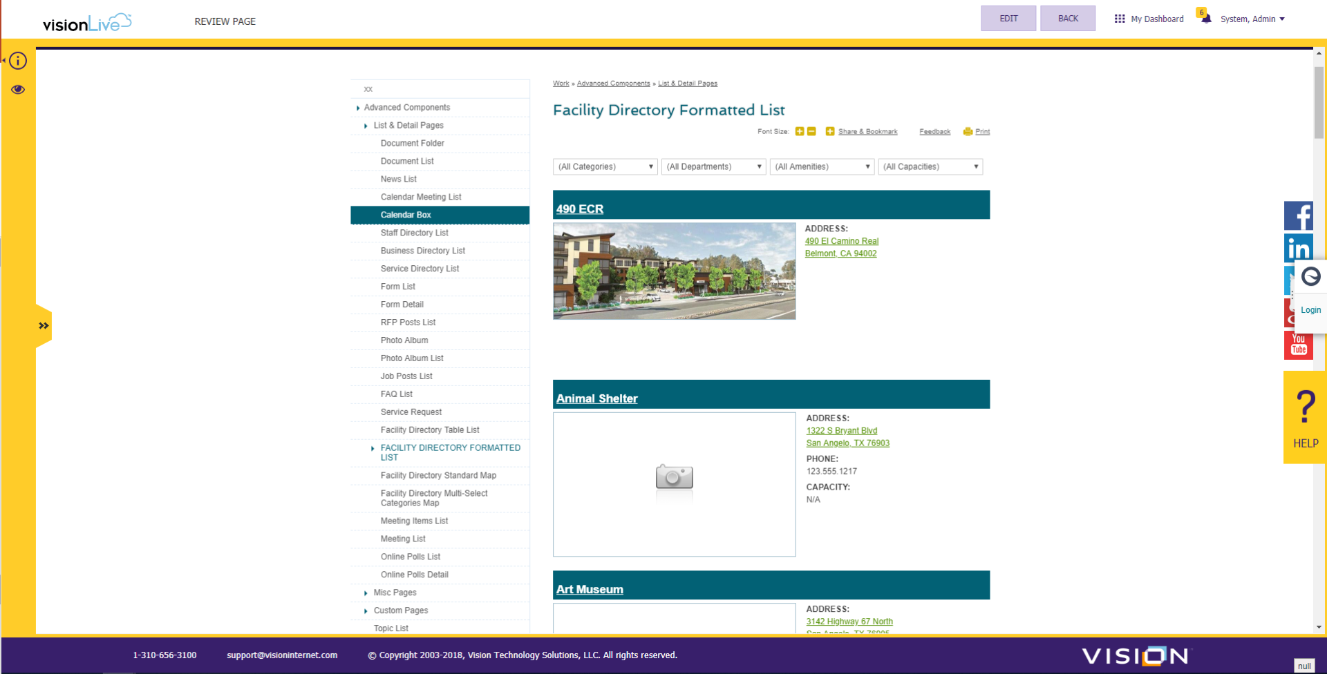 facilityDirectoryFormatted list