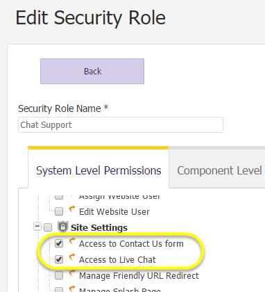 Support Process - Chat Security Role